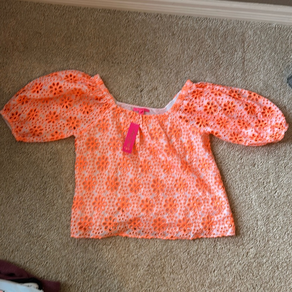 Lilly Pulitzer NWT  Kerrigan Cantelope Funflower Eyelet